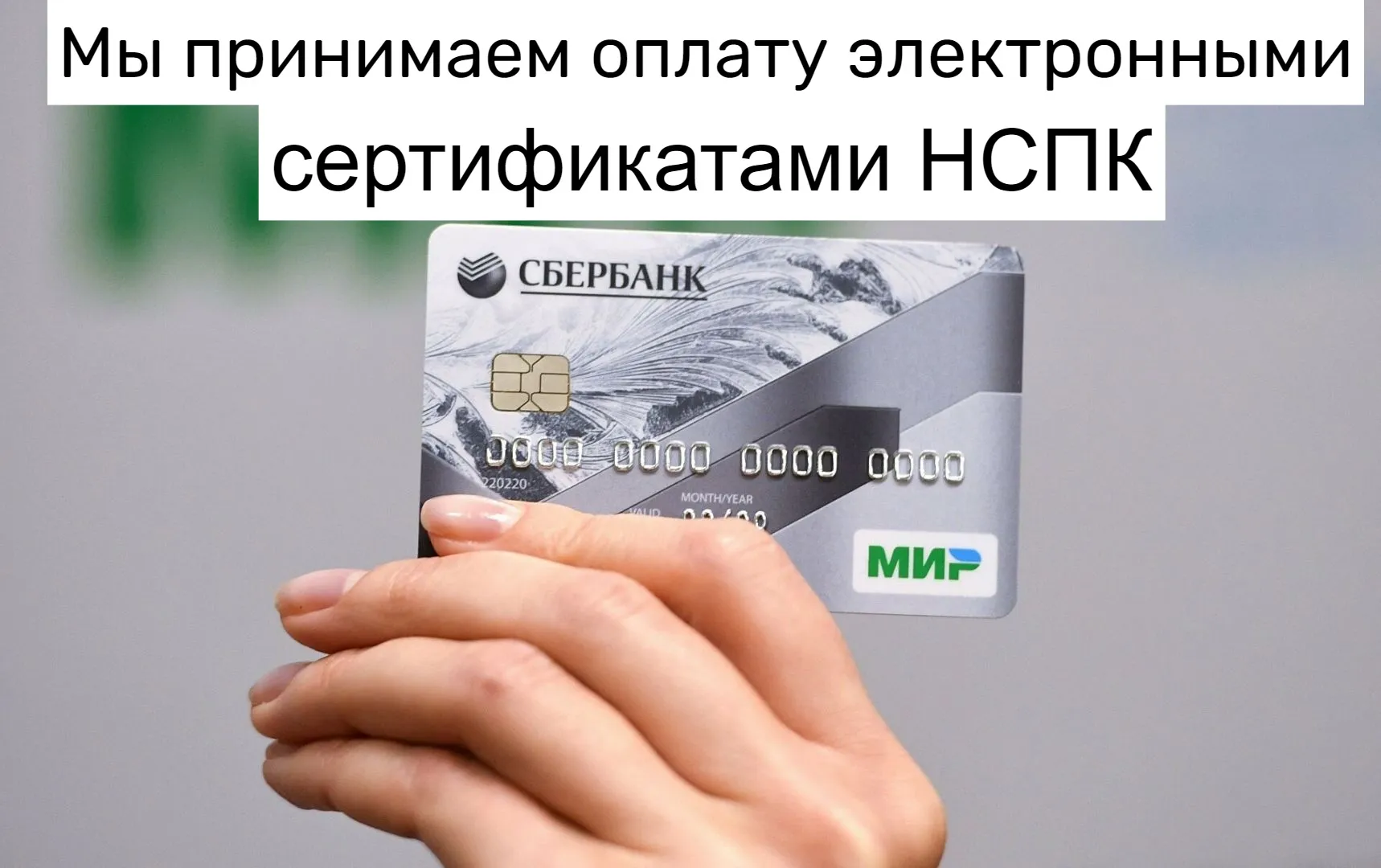 Мы принимаем оплату электронными сертификатами НСПК