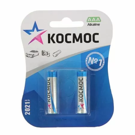 Батарейки мизинчиковые Космос LR03 (ААА)  (2шт в уп.) 