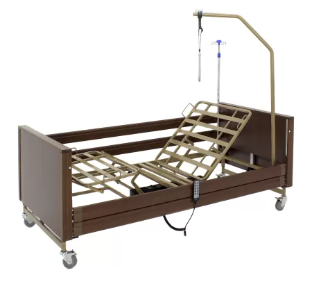 Кровать электрическая MED-MOS YG-1 ЛДСП коричневый с металлическими ламелями и регулировкой высоты