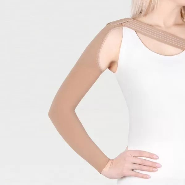 Рукав компрессионный IDEALISTA ID-402 2 класс компрессии с фиксатором цвет карамель 