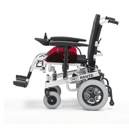 Кресло-коляска с электроприводом МЕТ ROUTE 14, амортизирующей подвеской и регулируемой шириной сиденья 43-55 см