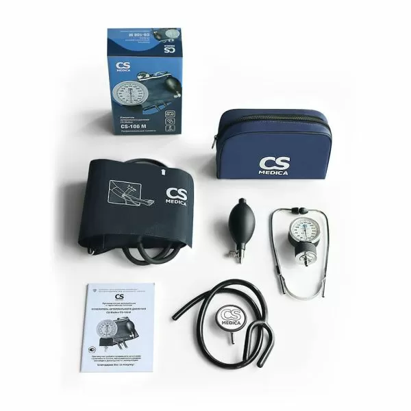 Тонометр механический на плечо CS Medica CS-106 М с манжетой 24-42 см и фонендоскопом в комплекте
