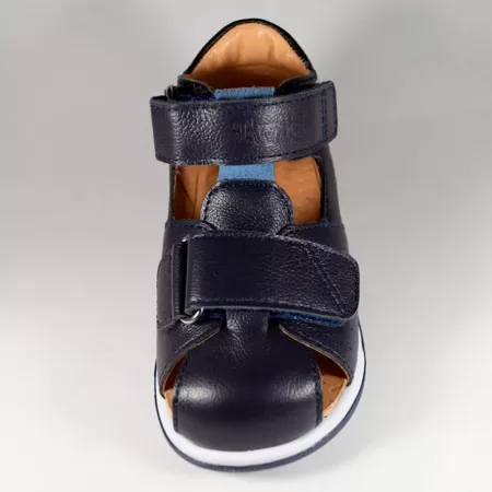 Сандалии ортопедические детские TWIKI TW-234-2 кожаные с закрытым носом цвет синий комбинированный 