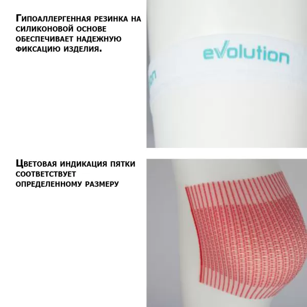 Чулки компрессионные Evolution TK.933E унисекс 1 класс компрессии антиэмболические для операции белые 