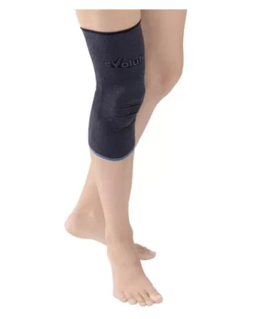 Бандаж компрессионный на коленный сустав Тривес Т-8581 Evolution с пружинными ребрами жесткости и силиконовым кольцом 