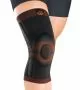 Бандаж на коленный сустав Orliman 9104 с силиконовым кольцом и пружинными ребрами жесткости, черный 