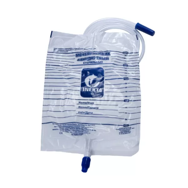 Мочеприемник прикроватный INEKTA 2000 мл с прямым краном, стерильный