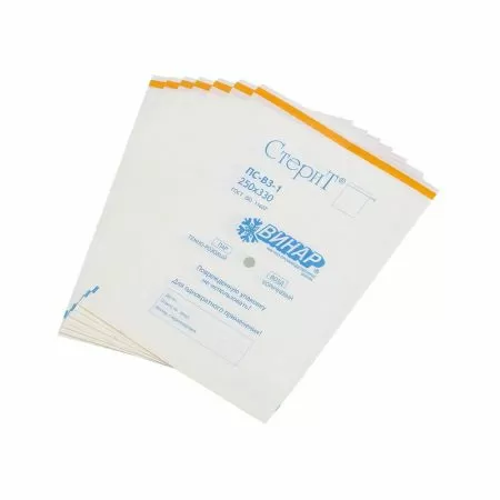 Пакет бумажный белый влагопрочный самозаклеивающийся 'СтериТ' универсальный индикатор №100 