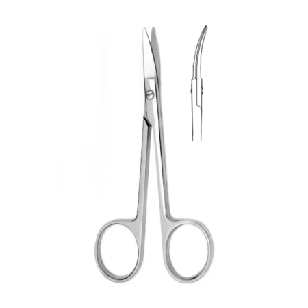 Ножницы тупоконечные вертикально-изогнутые с коротким лезвием детские 125 мм Hilbro 10.0122.12