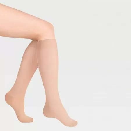 Гольфы компрессионные IDEALISTA ID-200T унисекс 2 класс компрессии с закрытым носком полупрозрачные цвет карамель 