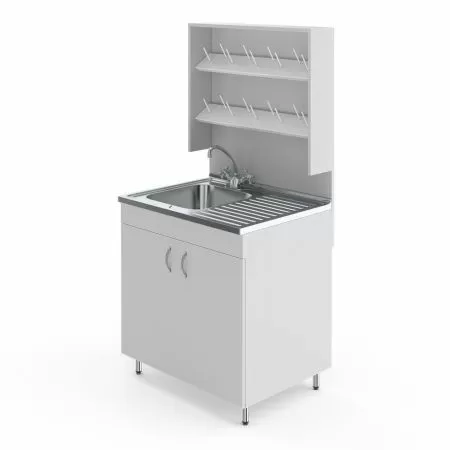 Стол лабораторный с мойкой и сушилкой НВ-800 МО (800×600×1650)