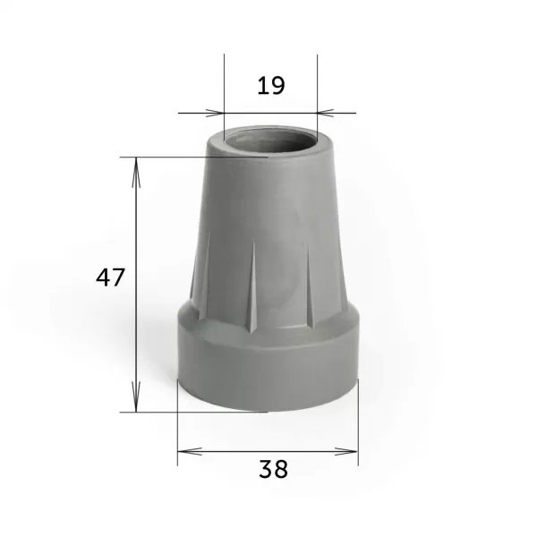 Насадка на костыли Barry Viva 19/GR, 19мм, серая