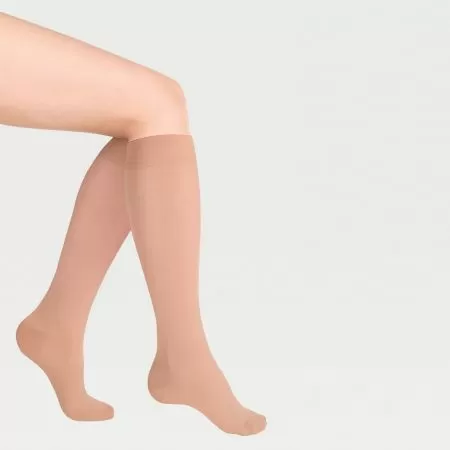 Гольфы компрессионные IDEALISTA ID-200 унисекс с закрытым носком 1 класс компрессии цвет карамель 