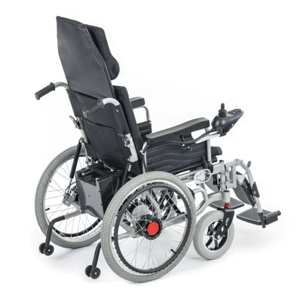 Кресло-коляска с электроприводом MET COMFORT 42, артикул 20504, складная, с регулировкой угла наклона спинки и подножек