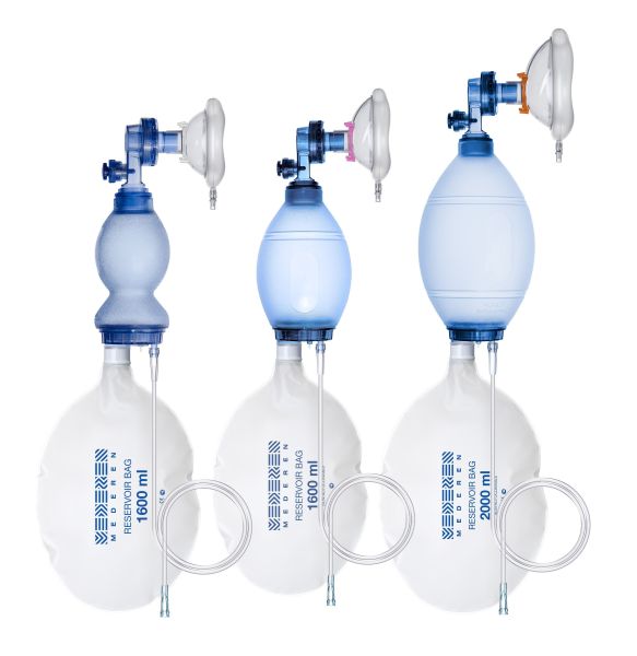 Мешок дыхательный реанимационный Амбу MEDEREN, одноразовый, из ПВХ 