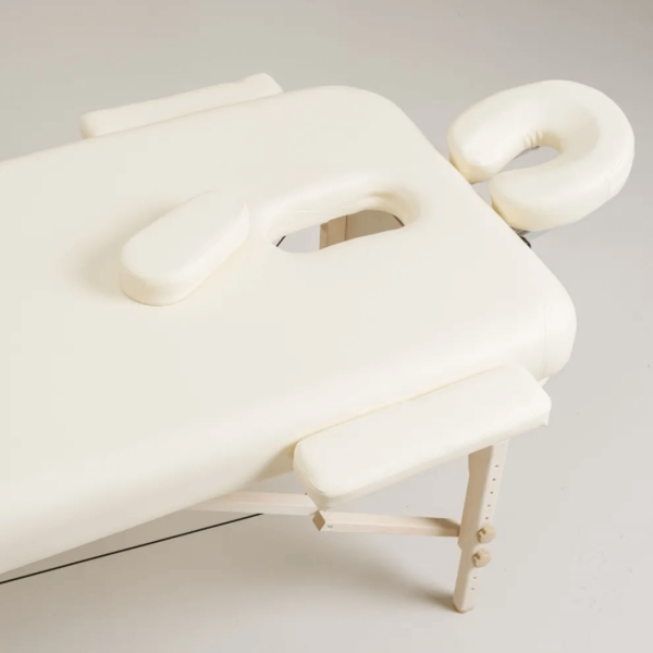 Стол массажный MET Comfort PRO W2, артикул 19028, 2-х секционный складной на буковом каркасе с регулировкой высоты, кремовый