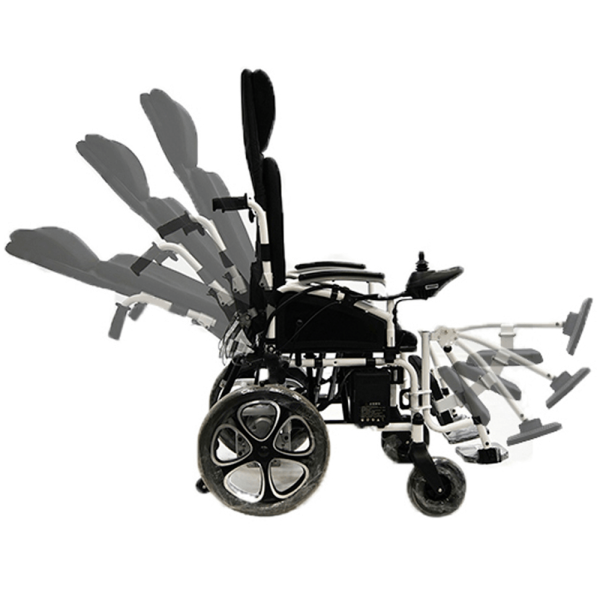 Кресло-коляска с электроприводом MET COMFORT 85 складная, с регулировкой угла наклона спинки и подножек